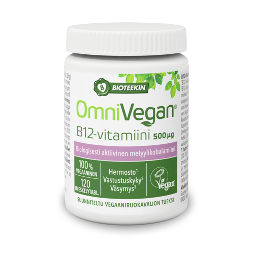 OmniVegan B12-vitamiini 500 mikrog 120 tablettia