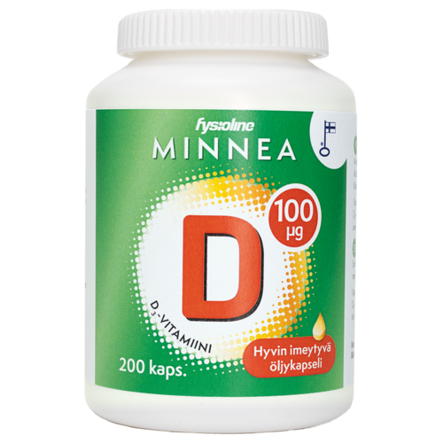 Minnea D-vitamiini 100 mikrog 200 öljykapselia