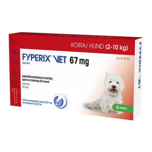 Fyperix 67 mg liuos, 1 pipetti 2-10 kg koiralle