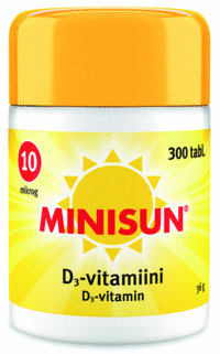 Minisun D-vitamiini 10 µg 300 tablettia
