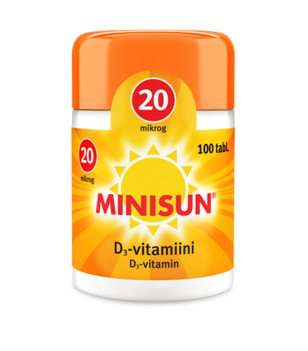Minisun D-vitamiini 20 µg 100 tablettia