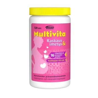 Multivita Raskaus ja imetys -monivitamiinivalmiste 120 tablettia *
