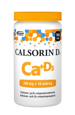 Calsorin D3 500 mg + 10 mikrog 100 tablettia *