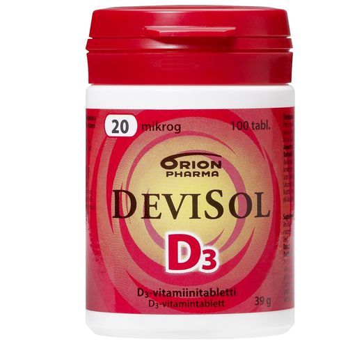 DeviSol D-vitamiini 20 mikrog 100 tablettia *