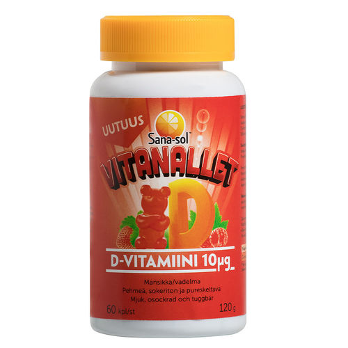 Sana-Sol Vitanallet D-vitamiini 10 mikrogrammaa 60 kpl