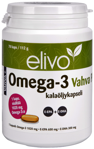 Elivo Omega-3 Vahva Plus kalaöljy 70 kapselia