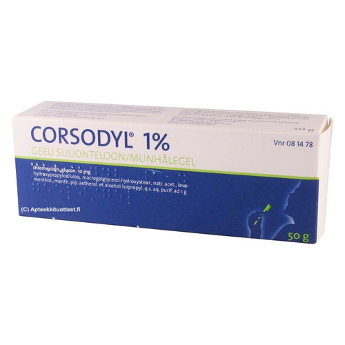 Corsodyl 1 % geeli suuonteloon 50 g