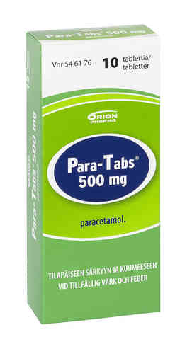 Para-Tabs 500 mg 10 tablettia