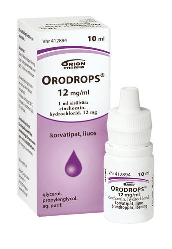Orodrops 12 mg/ml puuduttavat korvatipat 10 ml