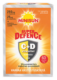 Minisun Super Defence Sitruuna-lakritsi 60 tablettia