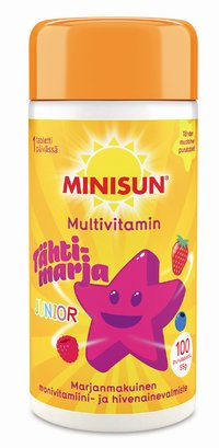 Minisun Multivitamin Junior Tähtimarja 100 tablettia