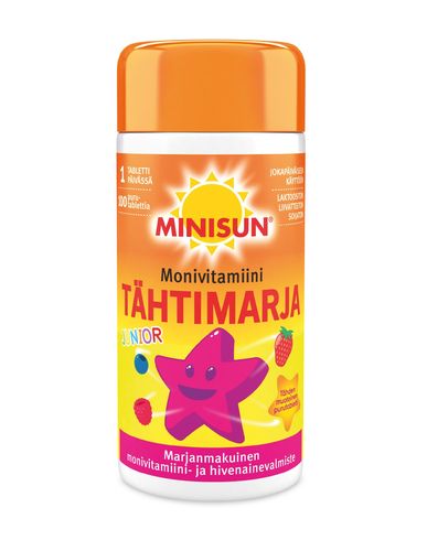 Minisun Multivitamin Junior Tähtimarja 100 tablettia