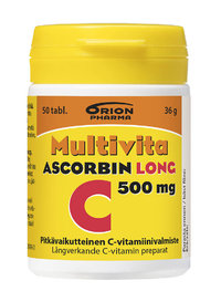 Multivita Ascorbin Long C-vitamiini 500 mg