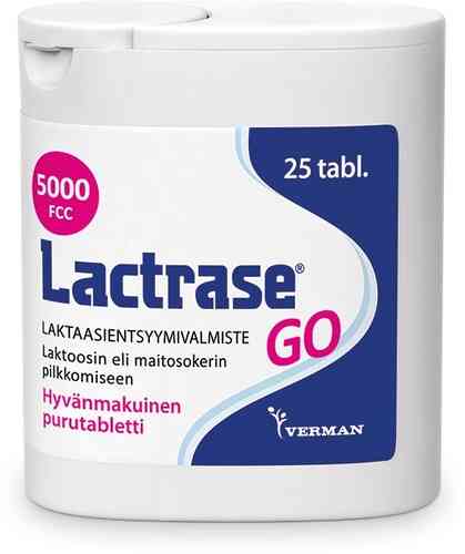 Lactrase GO laktaasientsyymivalmiste 25 purutablettia