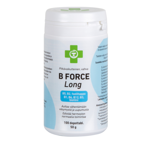 Apteekki B-vitamiini force long 100 depottablettia