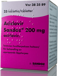 Aciclovir Sandoz 200 mg 25 tablettia
