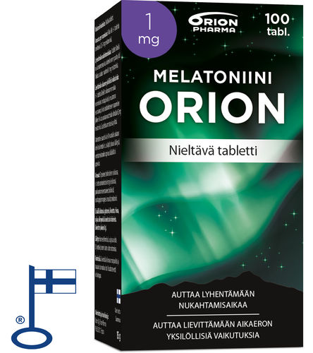Melatoniini Orion 1 mg 100 nieltävää tablettia *