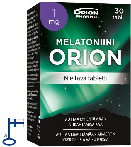 Melatoniini Orion 1 mg 30 nieltävää tablettia *