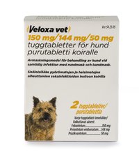 Veloxa vet 150/144/50 mg matolääke koirille 2 purutablettia