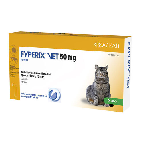 Fyperix vet 50 mg liuos ulkoloisten häätöön kissoille, 1 pipetti