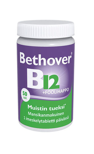 Bethover B12-vitamiini + foolihappo 50 tablettia