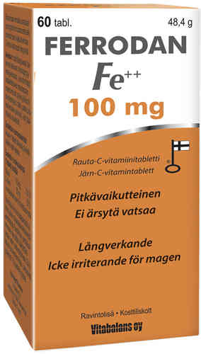 Ferrodan Fe++ 100 mg 60 tablettia