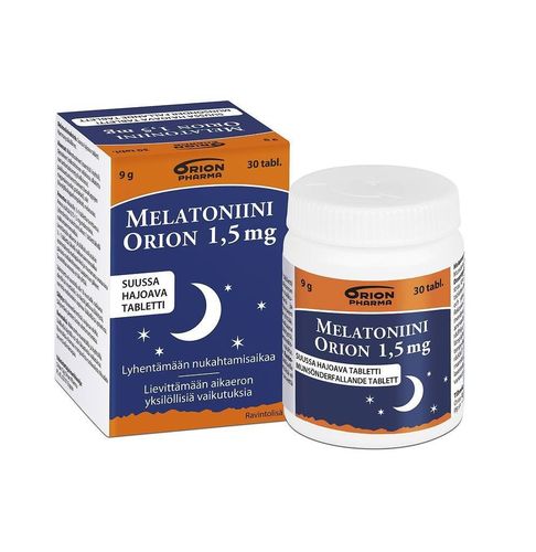 Melatoniini Orion 1,5 mg 30 suussa hajoavaa tablettia *