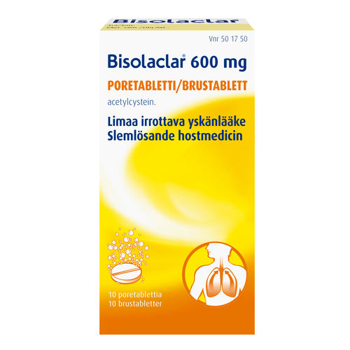 Bisolaclar 600 mg 10 poretablettia