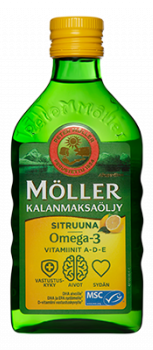 Möller Omega-3 Kalanmaksaöljy Sitruunanmakuinen 250 ml