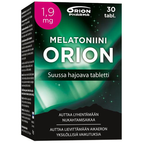 Melatoniini Orion 1,9 mg 30 suussa hajoavaa tablettia *
