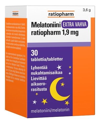 Melatoniini Extra vahva ratiopharm 1,9 mg