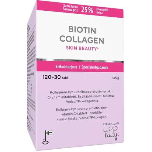Biotiini Collagen Skin Beauty 120 + 30 tablettia