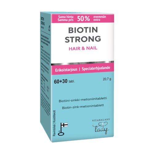 Biotin Strong kampanjapakkaus 60 + 30 kpl
