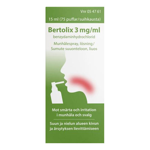 Bertolix 3 mg/ml 15 ml sumute suuonteloon