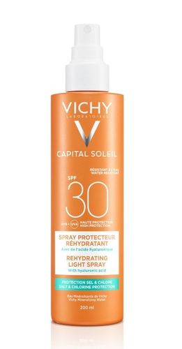 Vichy Capital Soleil Anti-dehydration aurinkosuojaspray kasvoille ja vartalolle SPF30+ 200 ml