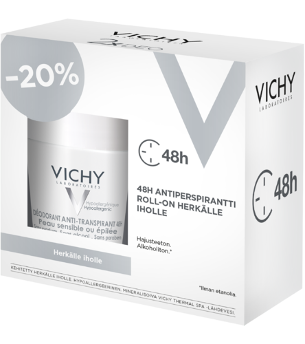 Vichy Antiperspirantti herkälle iholle 48 H Tuplapakkaus 2x50 ml