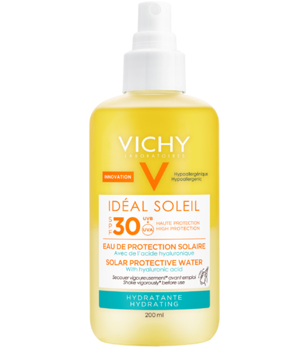 Vichy Idéal Soleil Solar Protective Hydrating Aurinkosuojavesi SPF30+ 200 ml KESTO 03/2023