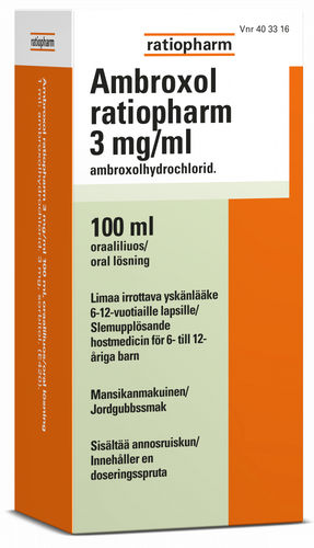 Ambroxol Ratiopharm 3mg/ml 100 ml oraaliliuos