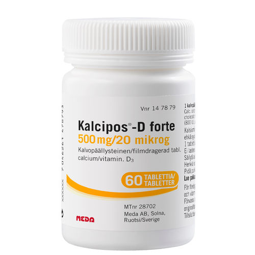 Kalcipos-D Forte 500 mg/800 IU 60 tablettia