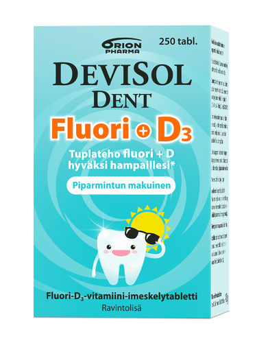 Devisol Dent Fluori + D3 250 tablettia * - MYYNNISTÄ POISTUNUT TUOTE