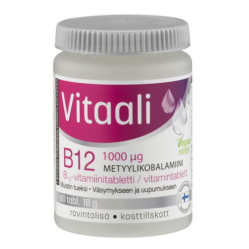 Vitaali B12 vitamiinitabletti 60 tablettia - MYYNNISTÄ POISTUNUT TUOTE