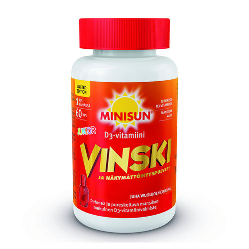 Minisun Junior Vinski D3-vitamiini 60 purutablettia