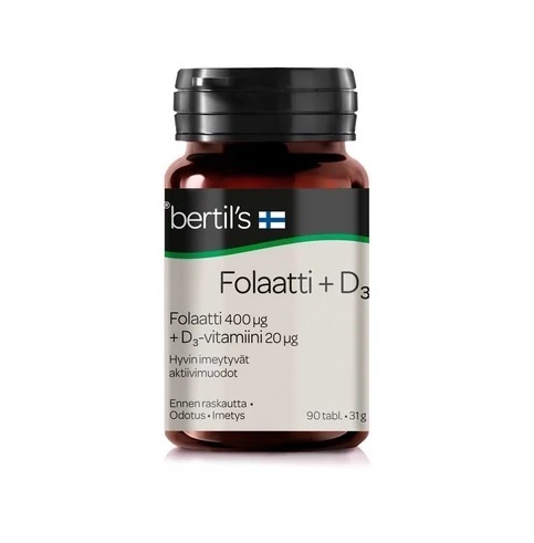 Bertil's Folaatti + D3 90 tablettia