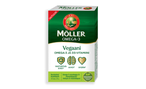 Möller Vegaani Omega-3 + D-vitamiini 30 kapselia