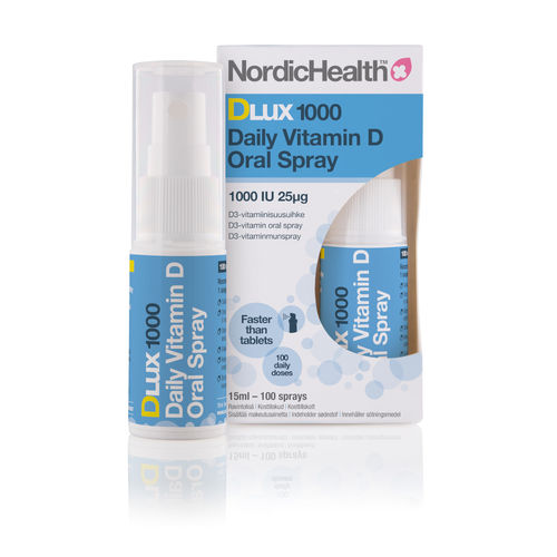 Nordic Health DLux D3-vitamiini 25 µg suusuihke 15 ml