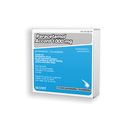 Paracetamol Accord 1000 mg 12 poretablettia
