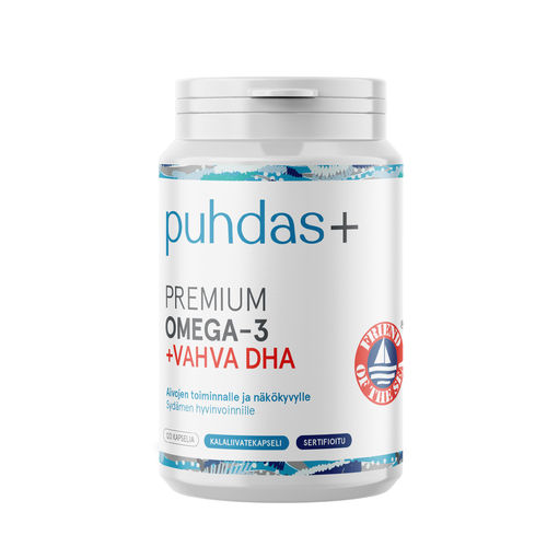 Puhdas+ Premium Omega-3 + Vahva DHA 120 kapselia