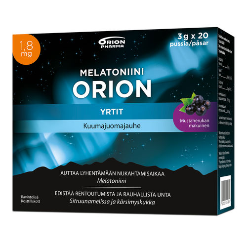 Melatoniini Orion Yrtit 1,8 mg kuumajuoma 3gx20 pussia *