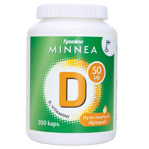 Minnea D-vitamiini 50 mikrog 300 öljykapselia