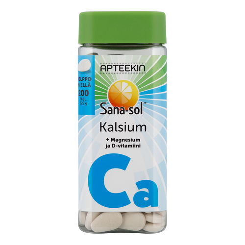 Apteekin Sana-sol Kalsium-Magnesium-D-vitamiini 200 tablettia